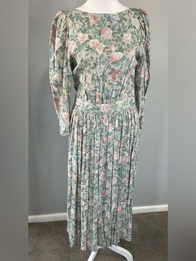 Bloomingdale's Vintage Floral Backless Prairie Dress Eileen West